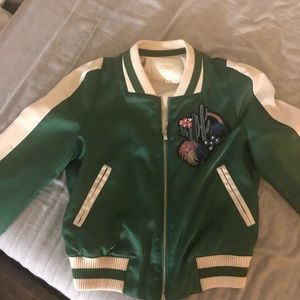 Maje Embroidered Satin jacket